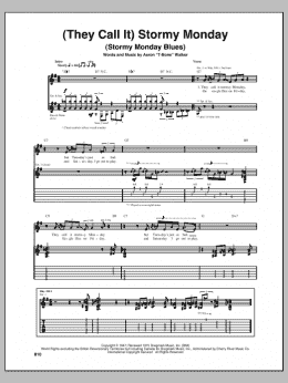 page one of (They Call It) Stormy Monday (Stormy Monday Blues) (Guitar Tab)