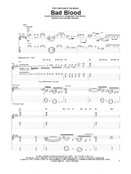 page one of Bad Blood (Guitar Tab)