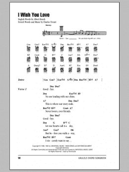 page one of I Wish You Love (Ukulele Chords/Lyrics)