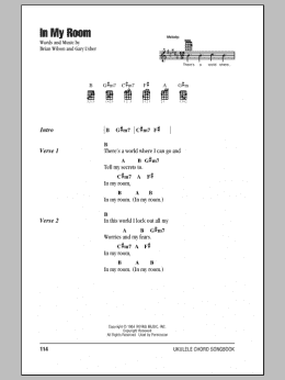 page one of In My Room (Ukulele Chords/Lyrics)