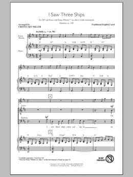 page one of I Saw Three Ships (TB Choir)