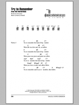 page one of Try To Remember (Ukulele Chords/Lyrics)