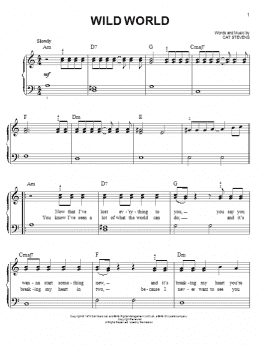 page one of Wild World (Easy Piano)