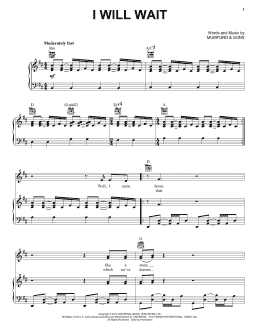 page one of I Will Wait (Piano, Vocal & Guitar Chords (Right-Hand Melody))