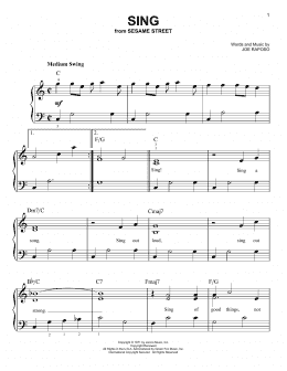 page one of Sing (Easy Piano)