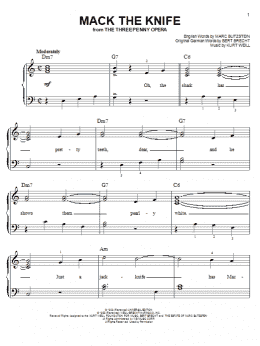 page one of Mack The Knife (Easy Piano)