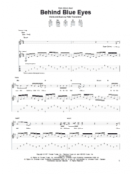 page one of Behind Blue Eyes (Guitar Tab)