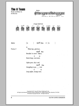 page one of The A Team (Guitar Chords/Lyrics)