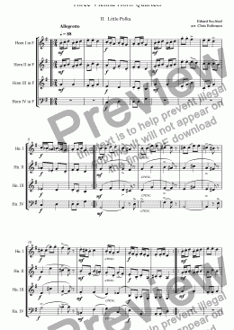page one of Three Viennese Horn Quartets - No. 2 - Little Polka