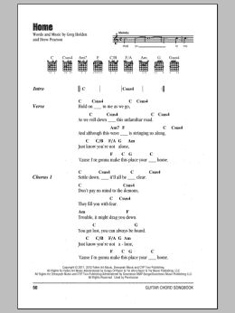 page one of Home (Guitar Chords/Lyrics)