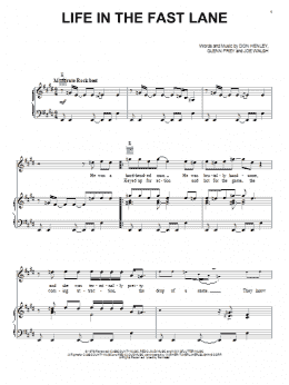 page one of Life In The Fast Lane (Piano, Vocal & Guitar Chords (Right-Hand Melody))