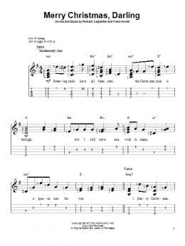 page one of Merry Christmas, Darling (Easy Ukulele Tab)