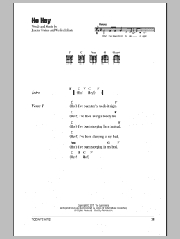 page one of Ho Hey (Guitar Chords/Lyrics)