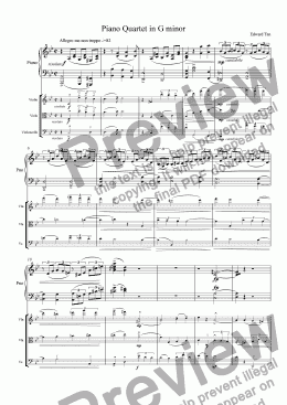 page one of Piano Quartet in G minor - I. Allegro ma non troppo