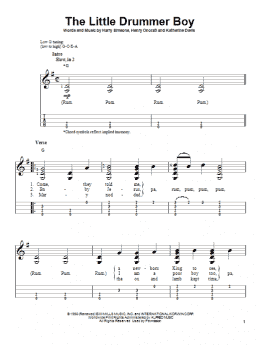 page one of The Little Drummer Boy (Easy Ukulele Tab)