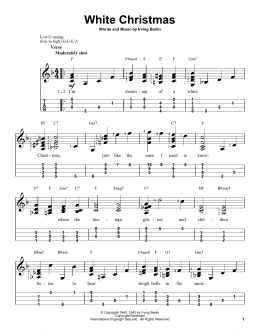 page one of White Christmas (Easy Ukulele Tab)