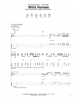 page one of Wild Horses (Guitar Tab)