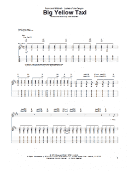 page one of Big Yellow Taxi (Guitar Tab)