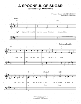 page one of A Spoonful Of Sugar (from Mary Poppins) (Easy Piano)