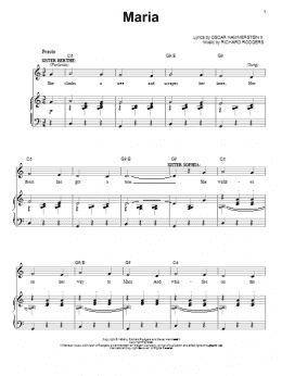 page one of Maria (Piano & Vocal)