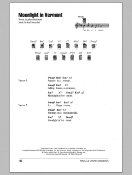 page one of Moonlight In Vermont (Ukulele Chords/Lyrics)