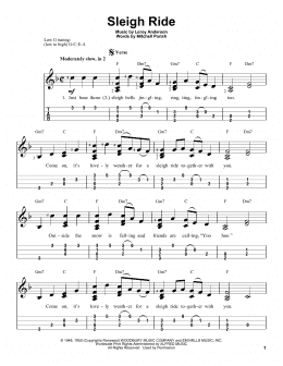 page one of Sleigh Ride (Easy Ukulele Tab)