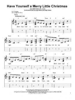 page one of Have Yourself A Merry Little Christmas (Easy Ukulele Tab)