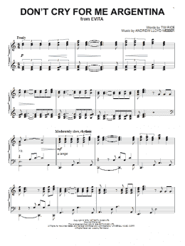 page one of Don't Cry For Me Argentina (Piano Solo)