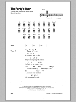 page one of The Party's Over (Ukulele Chords/Lyrics)