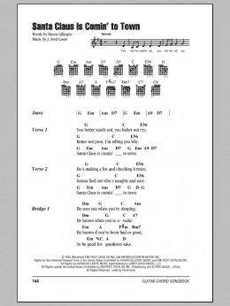 page one of Santa Claus Is Comin' To Town (Guitar Chords/Lyrics)