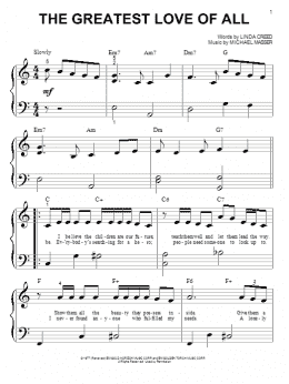 page one of The Greatest Love Of All (Big Note Piano)