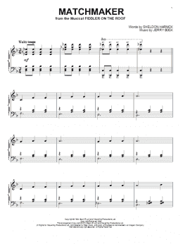 page one of Matchmaker (from Fiddler On The Roof) (Piano Solo)