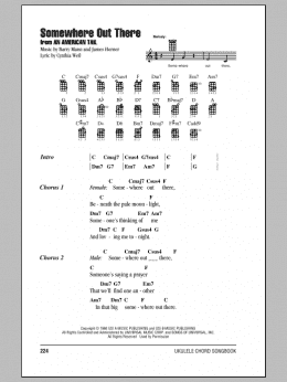 page one of Somewhere Out There (Ukulele Chords/Lyrics)