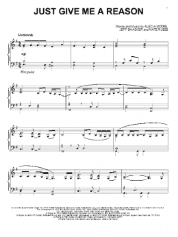 page one of Just Give Me A Reason (Piano Solo)