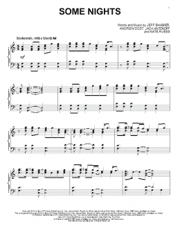 page one of Some Nights (Piano Solo)