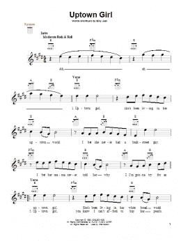 page one of Uptown Girl (Ukulele)