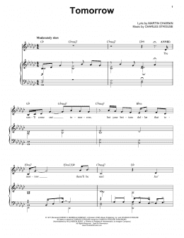 page one of Tomorrow (Piano, Vocal & Guitar Chords (Right-Hand Melody))