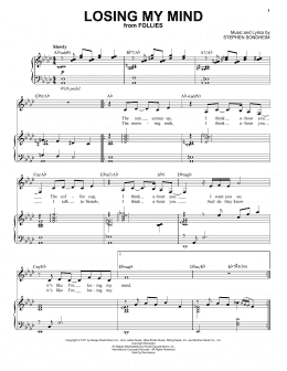 page one of Losing My Mind (Piano & Vocal)