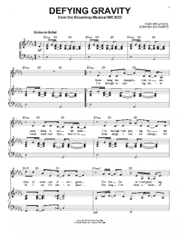 page one of Defying Gravity (from Wicked) (Piano & Vocal)