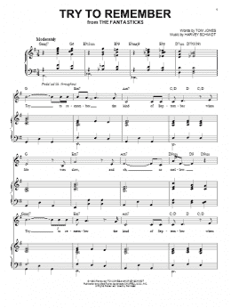 page one of Try To Remember (Piano & Vocal)