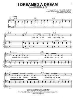 page one of I Dreamed A Dream (Piano & Vocal)