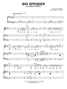 page one of Big Spender (Piano & Vocal)