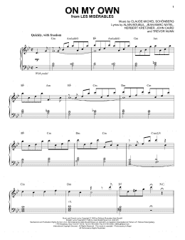 page one of On My Own (from Les Miserables) (Piano & Vocal)