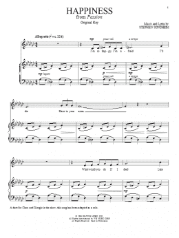 page one of Happiness (Piano & Vocal)