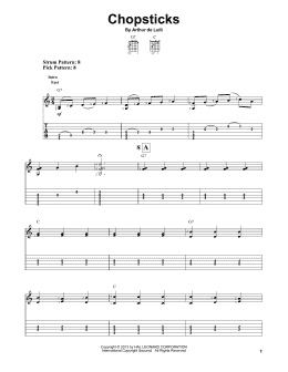 page one of Chopsticks (Easy Guitar Tab)