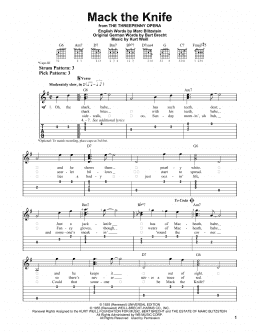 page one of Mack The Knife (Easy Guitar Tab)