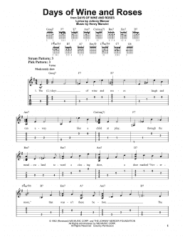 page one of Days Of Wine And Roses (Easy Guitar Tab)