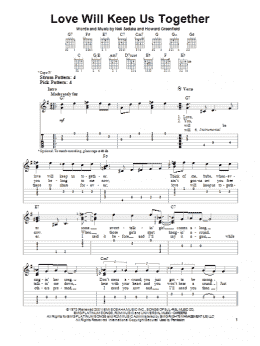 page one of Love Will Keep Us Together (Easy Guitar Tab)