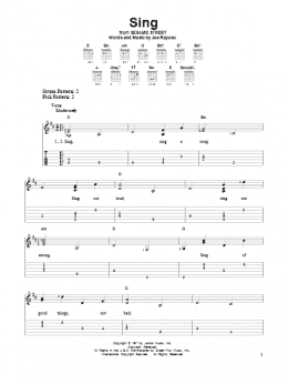 page one of Sing (Easy Guitar Tab)