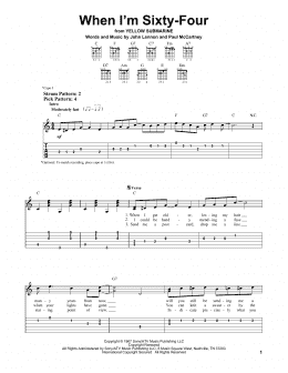 page one of When I'm Sixty-Four (Easy Guitar Tab)